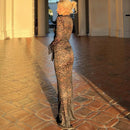 the LACE LUNCH DATE - Lace Transparent Sexy Hollow Out Maxi Dress, Elegant Outfits Women Flare Sleeve V-Neck Party/Club Dresses