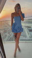 the SPICY SENORITA - Summer Fashion New Elegant Party Evening Dress for Women, Flower Sleeveless Off-Shoulder Sexy Pleated Rose Dress