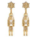 the NUTCRACKER - Christmas Nutcracker Earrings Shiny Rhinestone Nutcracker Soldier Earrings Perfect Festival Party Gifts