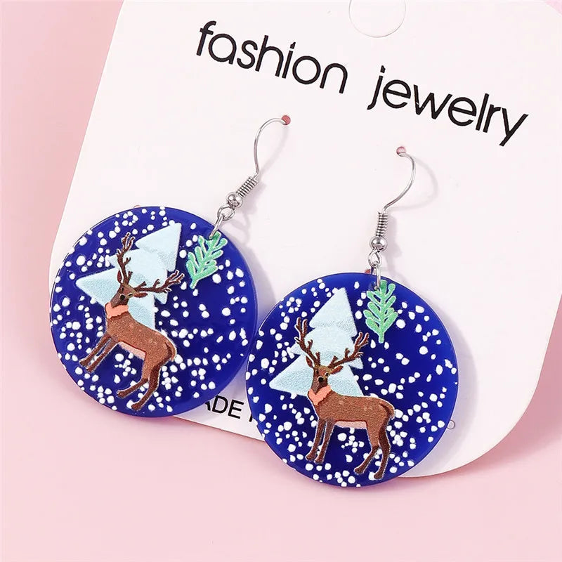 the HAPPY HOLIDAYS COLLECTION - Merry Christmas Earrings Fashion Christmas Tree Deer Santa Drop Earrings New Year Jewelry Gifts