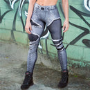 the STREETWEAR YOGA - High Waist Denim Yoga Leggings Push Up Jeans Sports Pants Gym Tights Running Tummy Control Workout Pencil Trousers Sportswear