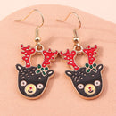 the JOLLY COLLECTION - Fashion Merry Christmas Wreath Circle Hoop Earrings New Year Party Festival Jewelry Gifts