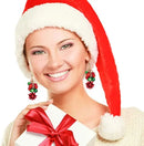 the JINGLE BELLS - Christmas Necklace X-Mas Jingle Bell Necklaces Present Bow Pendant Necklace Earrings Bracelet Gifts