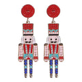 the NUTCRACKER - Christmas Nutcracker Earrings Shiny Rhinestone Nutcracker Soldier Earrings Perfect Festival Party Gifts