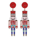the NUTCRACKER - Christmas Nutcracker Earrings Shiny Rhinestone Nutcracker Soldier Earrings Perfect Festival Party Gifts