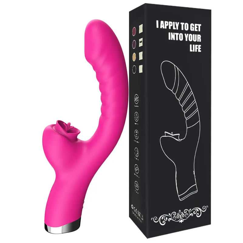 the LICKER - Tongue Licking Vibrator 2 In 1 Adult Women Sex Toys Dildos Vibrators Clitoris Stimulator With 20 Speeds Vibrators Sex Product