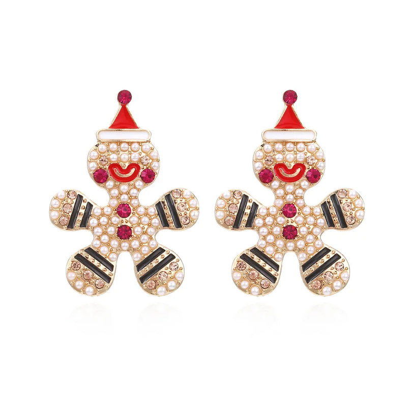 the MERRIMENT COLLECTION - Sweet Christmas Gingerbread Man Earrings New Year Gifts