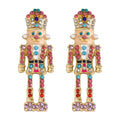 the NUTCRACKER - Christmas Nutcracker Earrings Shiny Rhinestone Nutcracker Soldier Earrings Perfect Festival Party Gifts