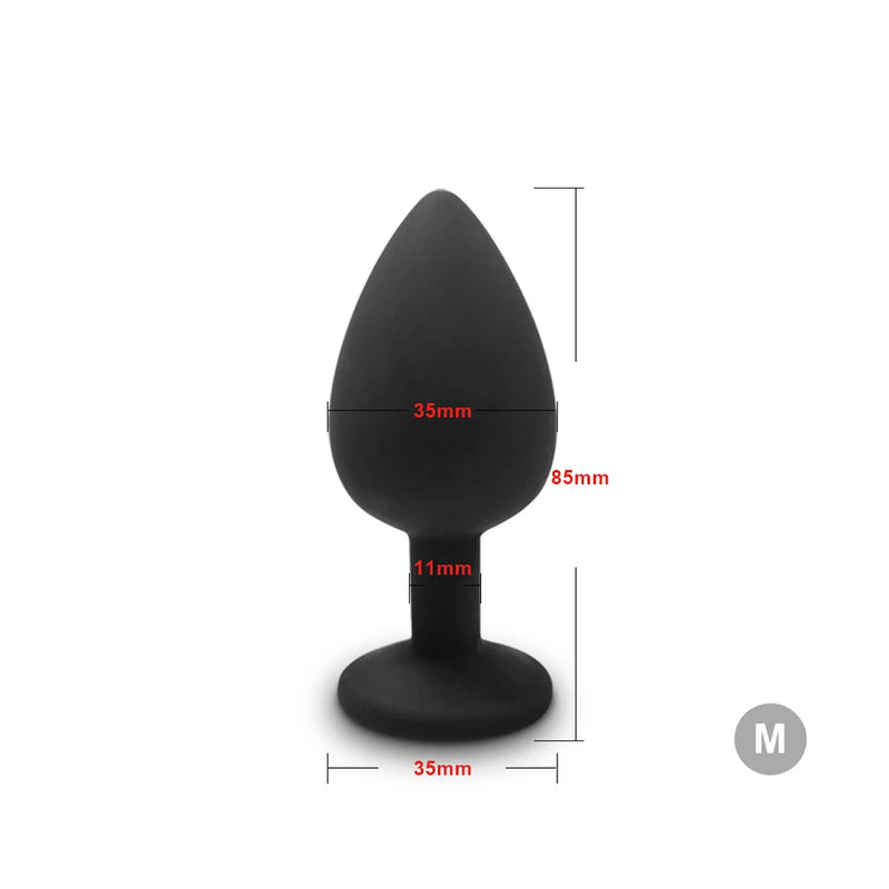 the DIAMOND - S/M/L Anal Plug Butt Vibrator Women/Men Soft Silicone Round Shaped Erotic Bullet Anal plug Bullet Gay Sex Toys for Adults