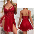 the SHEER DELIGHT - Sexy Lingerie for Women Lace Dress Plus Size Underwear Crotchless Sleepwear Transparent Teddy Costumes Babydoll