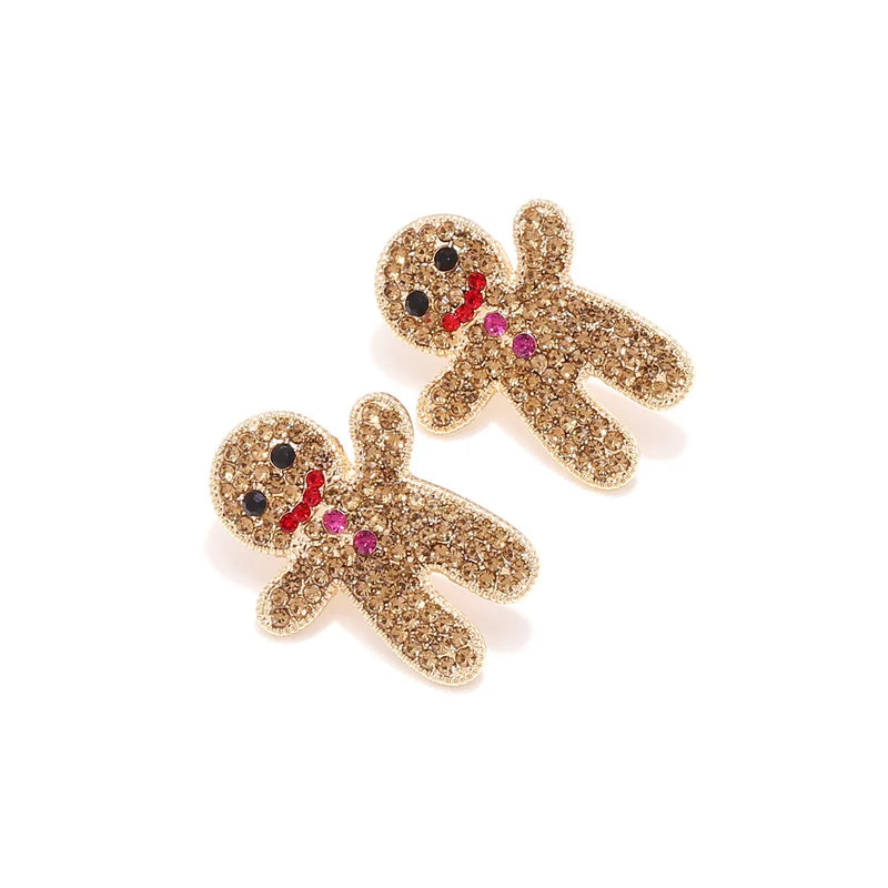 the MERRIMENT COLLECTION - Sweet Christmas Gingerbread Man Earrings New Year Gifts