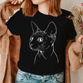 the SPHINX CAT - Casual Fashion Graphic Short Sleeve Sphinx Cat T-Shirts for Women