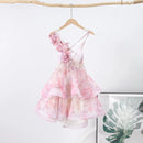 the FRENCH GIRL - Chic Floral Printed Mini Dress Backless Sleeveless Hem Stacking Dresses Sweet A-Line Party Club Clothing