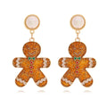 the MERRIMENT COLLECTION - Sweet Christmas Gingerbread Man Earrings New Year Gifts