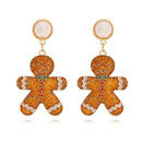the MERRIMENT COLLECTION - Sweet Christmas Gingerbread Man Earrings New Year Gifts