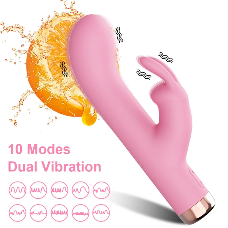 the RABBIT - Mini Rabbit Vibrator for Women Clit Clitoris Stimulator G Spot Dildo Silicone Sex Toys Masturbator Female  Adults Goods