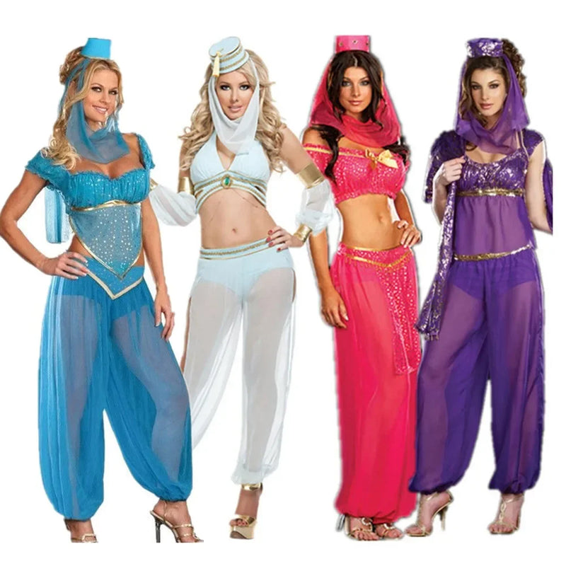 the GENIE IN A BOTTLE - Sexy Goddess Belly Dancer Dress Adult Arabic Dance Costume