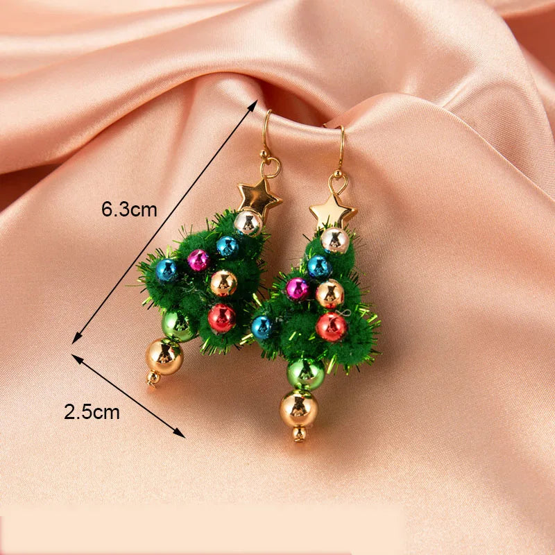 the YULETIDE COLLECTION - Christmas Earrings Crystal Snowman Jewelry Christmas Tree Stud Earring Creative Party Accessories Gifts