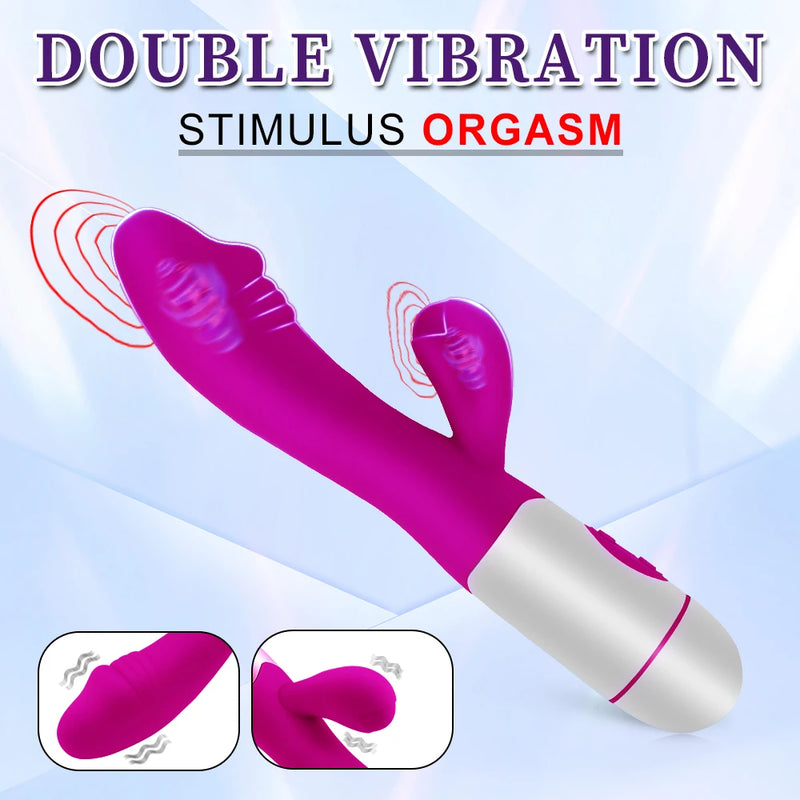 the G-SPOT - Strong G Spot Dildo Rabbit Vibrator Soft Silicone Pussy Massager Rechargeable Vagina Clitoris Stimulator Adult Sex Toy for Woman