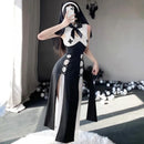 the SINNER - Nun Costume Halloween Party Sister Roleplay Outfit Fancy Dress Sexy Cosplay Uniform