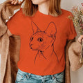 the SPHINX CAT - Casual Fashion Graphic Short Sleeve Sphinx Cat T-Shirts for Women