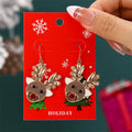 the NOEL COLLECTION - Plush Christmas Tree Earrings Cute Rhinestone Santa Claus Bells Drop Earring Xmas New Year Holiday Jewelry