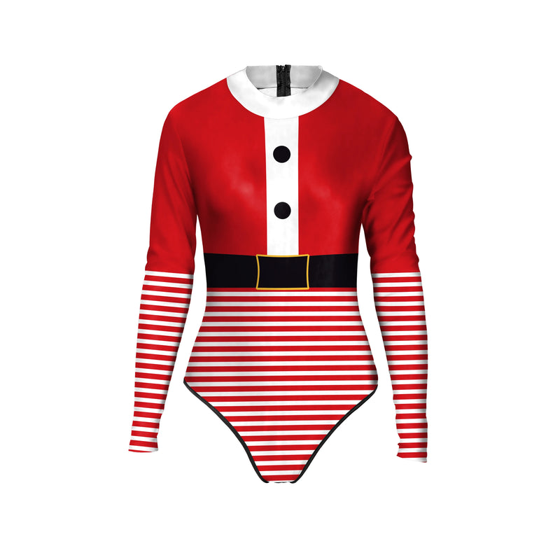 the SANTA/ELF ON THE SHELF - Christmas Elf Costume Santa Claus Bodysuit 3D Print Suit New Year Sexy Swimsuit Fancy Holiday Dress Up