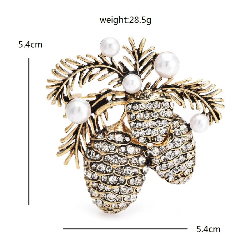 the PINECONE - Brooches Christmas New Year Lucky Plants Party Office Brooch Pins Gifts