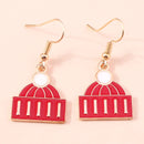 the JOLLY COLLECTION - Fashion Merry Christmas Wreath Circle Hoop Earrings New Year Party Festival Jewelry Gifts