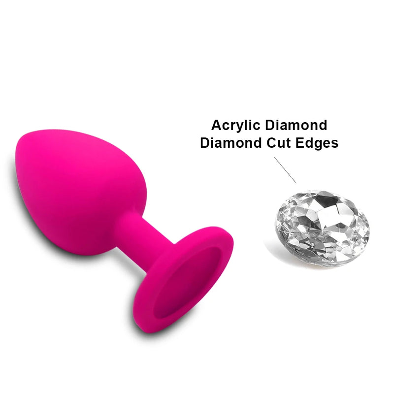 the DIAMOND - S/M/L Anal Plug Butt Vibrator Women/Men Soft Silicone Round Shaped Erotic Bullet Anal plug Bullet Gay Sex Toys for Adults