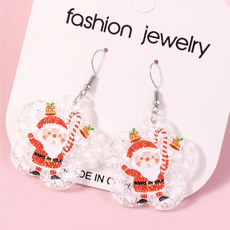 the HAPPY HOLIDAYS COLLECTION - Merry Christmas Earrings Fashion Christmas Tree Deer Santa Drop Earrings New Year Jewelry Gifts