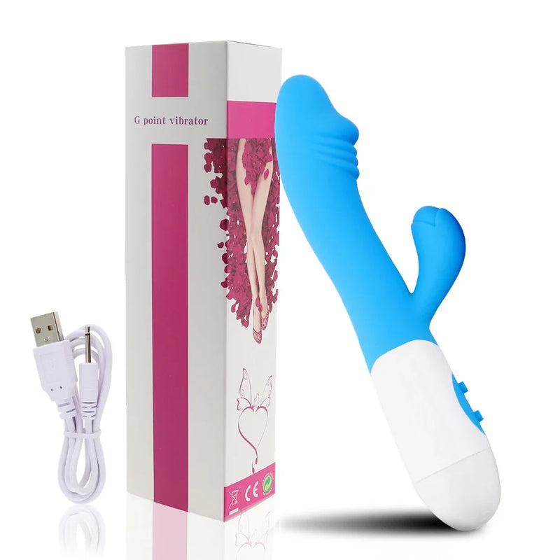 the G-SPOT - Strong G Spot Dildo Rabbit Vibrator Soft Silicone Pussy Massager Rechargeable Vagina Clitoris Stimulator Adult Sex Toy for Woman