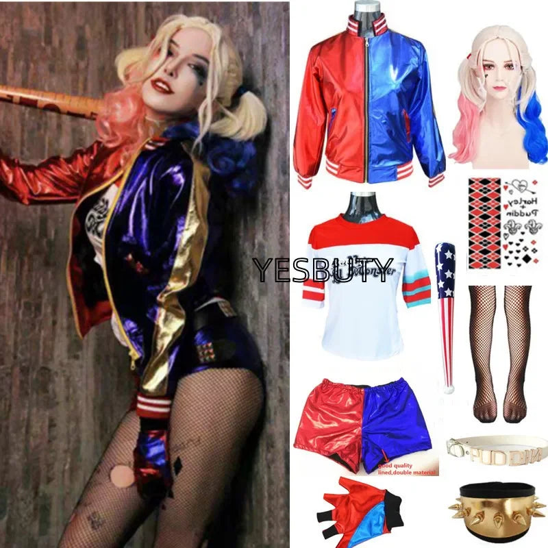 the HARLEY QUINN - Hot Toys Suicide Harley Cosplay Squad Costumes Halloween