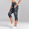 the CAPRI LEGGINGS - Leopard Yoga Pants Capris Cropped Leggings with Pocket Gym Sport Pants Camo Jogging Tights Female Fitness Clothes