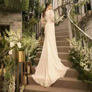 the MEGAN - Wedding Bride Satin Retro Light Dress Square Neck Fishtail Thin Simple Gowns