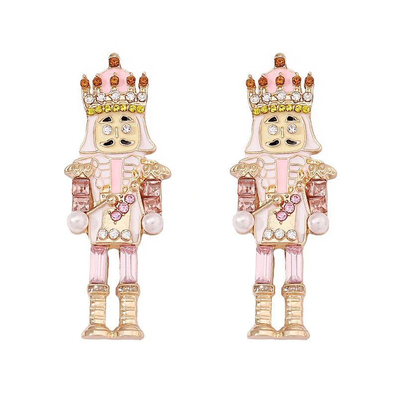 the NUTCRACKER - Christmas Nutcracker Earrings Shiny Rhinestone Nutcracker Soldier Earrings Perfect Festival Party Gifts