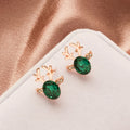 the RHINESTONE COLLECTION - Christmas Stud Earrings Trend New in Year Jewelry Gift Christmas Santa Claus Hat Reindeer Piercing Earrings