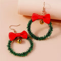 the WREATHS - Christmas Wreath Earrings Creative Christmas Garland Earrings Happy New Year Holiday Jewelry Gifts