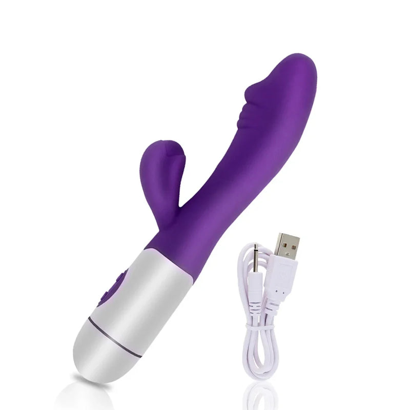 the G-SPOT - Strong G Spot Dildo Rabbit Vibrator Soft Silicone Pussy Massager Rechargeable Vagina Clitoris Stimulator Adult Sex Toy for Woman