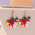 the JOLLY COLLECTION - Fashion Merry Christmas Wreath Circle Hoop Earrings New Year Party Festival Jewelry Gifts