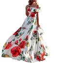 the ENGLISH GARDEN - Women's Summer New Fashion Shoulder Printed Holiday Dress