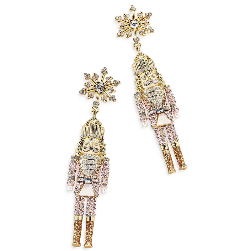 the NUTCRACKER - Christmas Nutcracker Earrings Shiny Rhinestone Nutcracker Soldier Earrings Perfect Festival Party Gifts