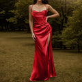 the CLAUDIA - Elegant Corset Fishbone Tube Top Spaghetti Strap Long Evening Dress