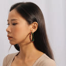 the JOLLY COLLECTION - Fashion Merry Christmas Wreath Circle Hoop Earrings New Year Party Festival Jewelry Gifts