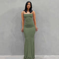 the MONA - Elegant Sexy Bodycon Slip Sleeveless Backless Maxi Dress