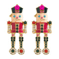 the NUTCRACKER - Christmas Nutcracker Earrings Shiny Rhinestone Nutcracker Soldier Earrings Perfect Festival Party Gifts