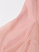 the COURTSY - Solid Spliced Button Slimming Dresses for Women, O-Neck Long Sleeve High Waist Patchwork Ruffles Dress