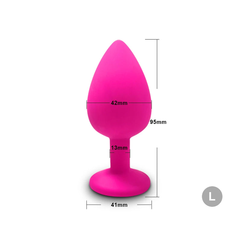 the DIAMOND - S/M/L Anal Plug Butt Vibrator Women/Men Soft Silicone Round Shaped Erotic Bullet Anal plug Bullet Gay Sex Toys for Adults