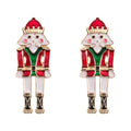 the NUTCRACKER - Christmas Nutcracker Earrings Shiny Rhinestone Nutcracker Soldier Earrings Perfect Festival Party Gifts