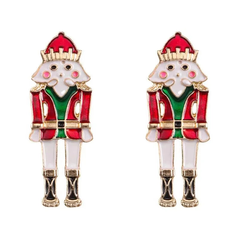 the NUTCRACKER - Christmas Nutcracker Earrings Shiny Rhinestone Nutcracker Soldier Earrings Perfect Festival Party Gifts